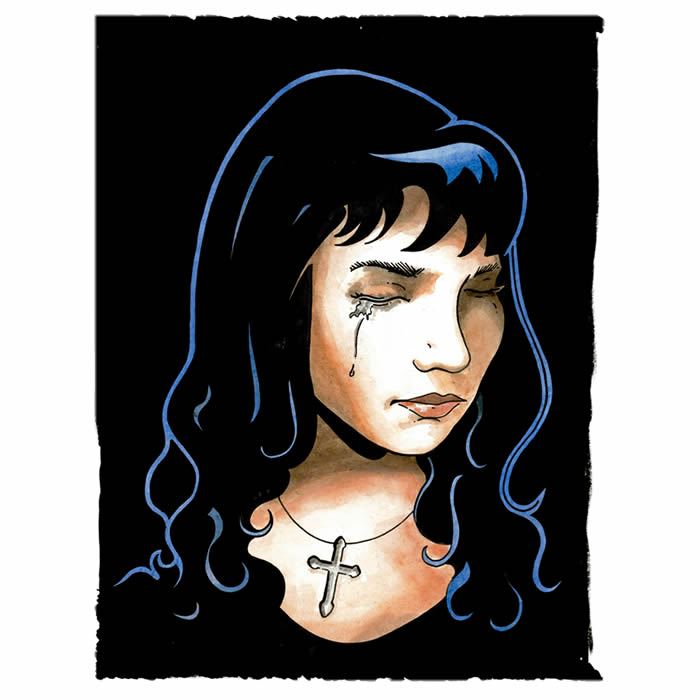 The Girl who flirted with Death - Watercolour illustration