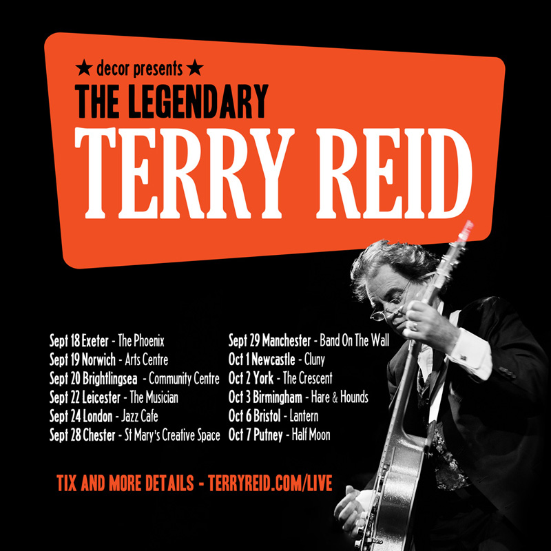 Square graphic created for the 2024 UK Terry Reid shows